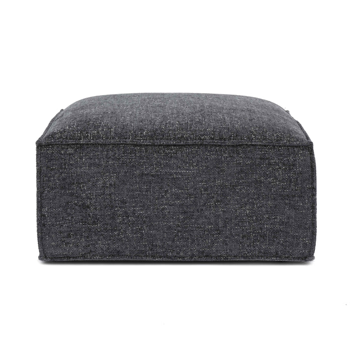 Mindy Performance Chenille Basketweave Ottoman - Home And Beyond