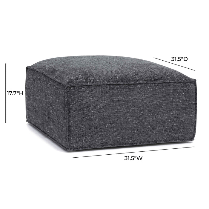 Mindy Performance Chenille Basketweave Ottoman - Home And Beyond