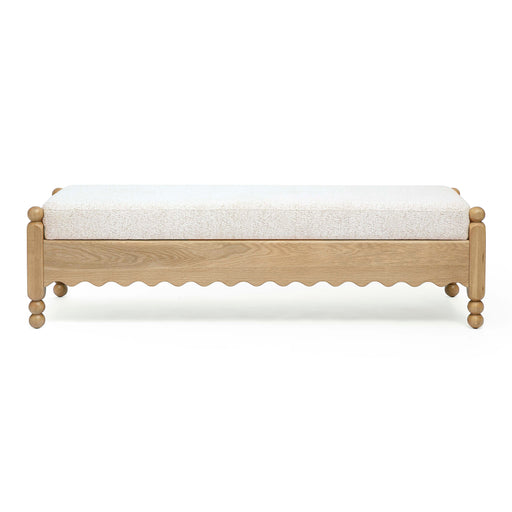Thelma 56" Cream Performance Basketweave Bench - Home And Beyond