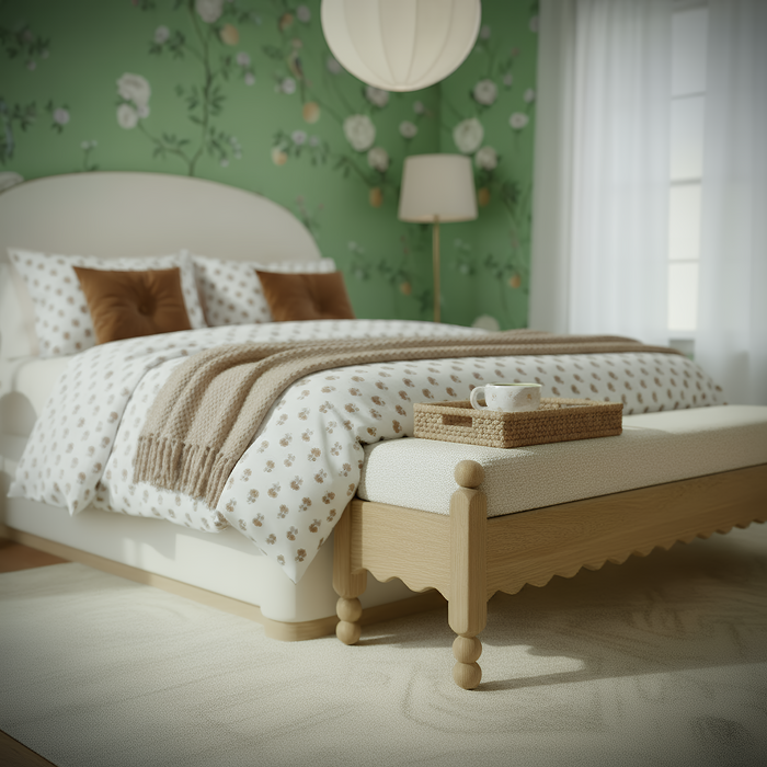 Thelma 56" Cream Performance Basketweave Bench - Home And Beyond