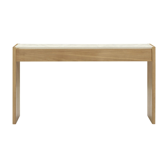 Paige 56" Natural Oak 2-Drawer Console Desk - Home And Beyond