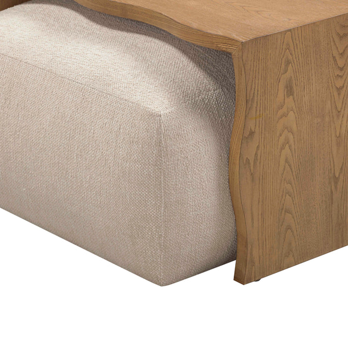 Spencer 54" Performance Basketweave Ottoman with Bridge Table - Home And Beyond