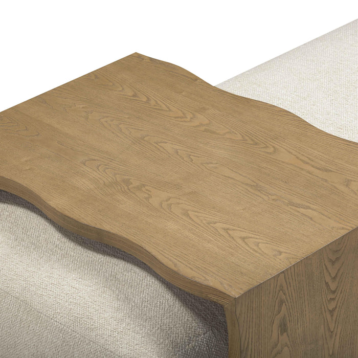 Spencer 54" Performance Basketweave Ottoman with Bridge Table - Home And Beyond