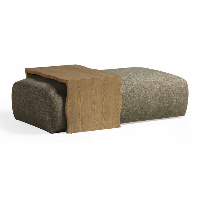 Spencer 54" Performance Basketweave Ottoman with Bridge Table - Home And Beyond