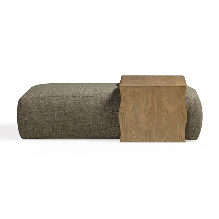 Spencer 54" Performance Basketweave Ottoman with Bridge Table - Home And Beyond