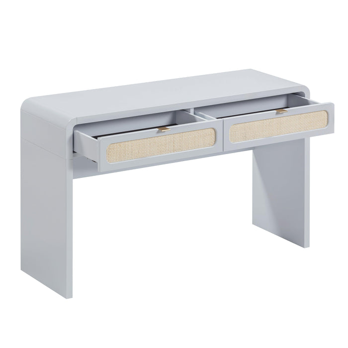 Patty 48" Rattan 2-Drawer Console Desk - Home And Beyond