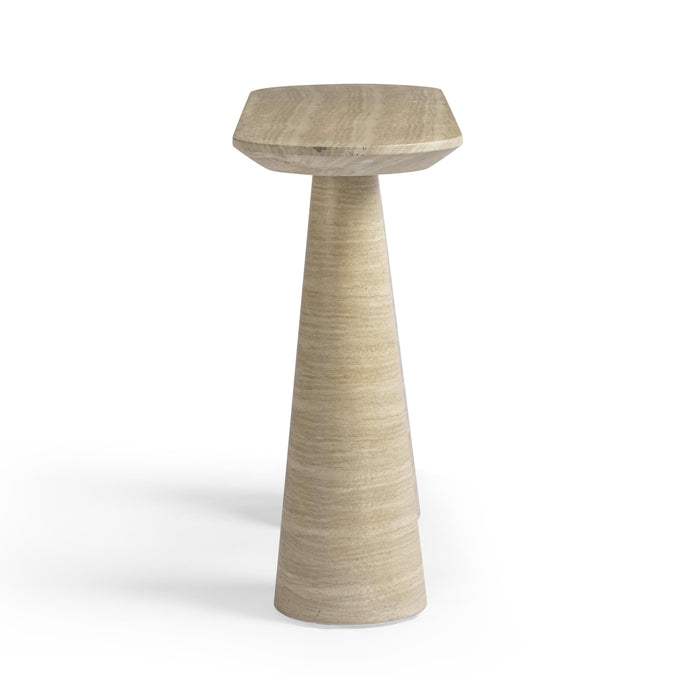 Sandra 47" Faux Travertine Indoor/Outdoor Console Table - Home And Beyond