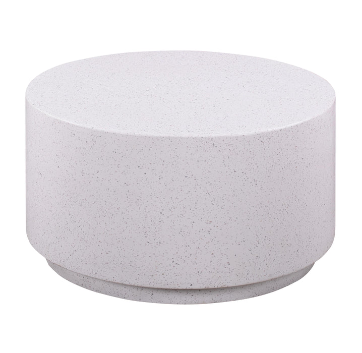 Terrazzo 27.5" Light Speckled Concrete Round Coffee Table