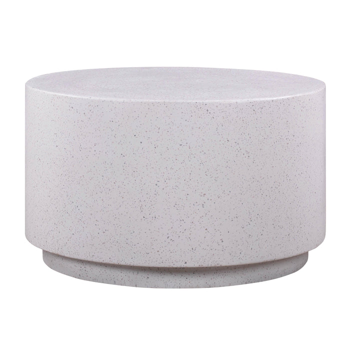 Terrazzo 27.5" Light Speckled Concrete Round Coffee Table