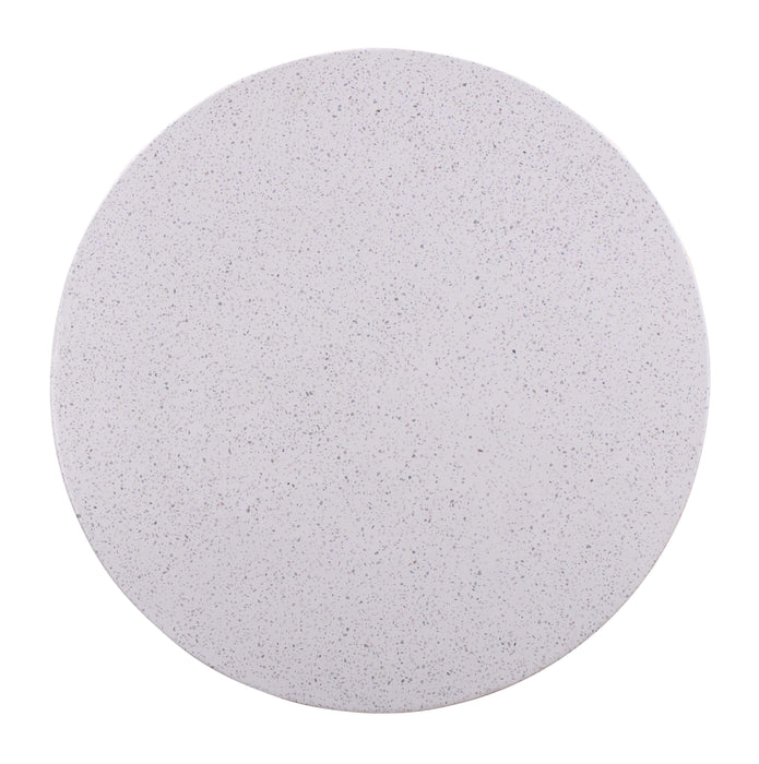 Terrazzo 27.5" Light Speckled Concrete Round Coffee Table