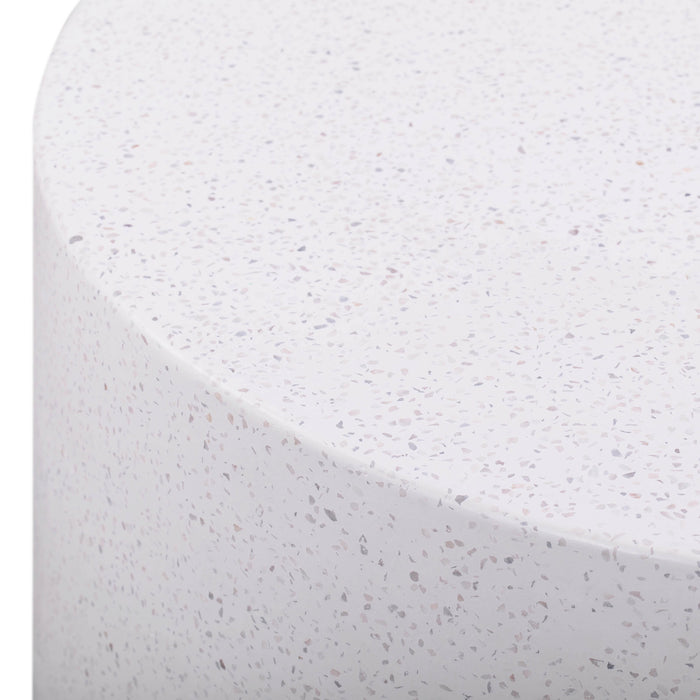 Terrazzo 27.5" Light Speckled Concrete Round Coffee Table