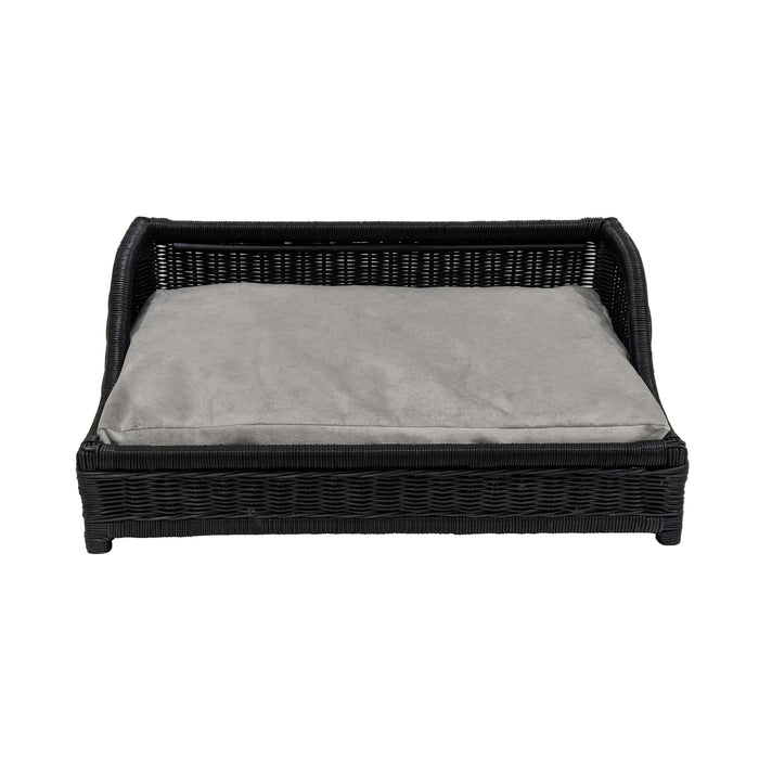 Poppy Black Rattan Small Pet Bed - Home And Beyond