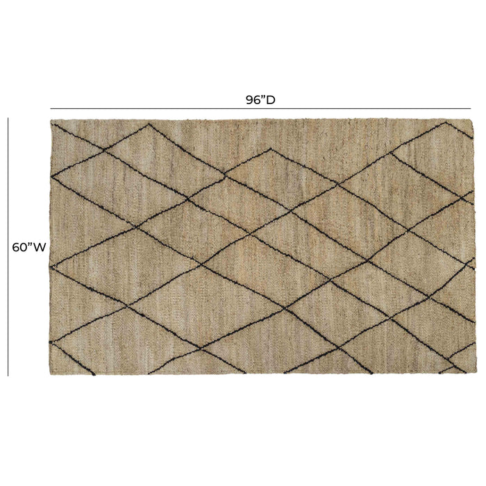 Crosshatch Natural 5' x 8' Area Rug 3 - Home And Beyond