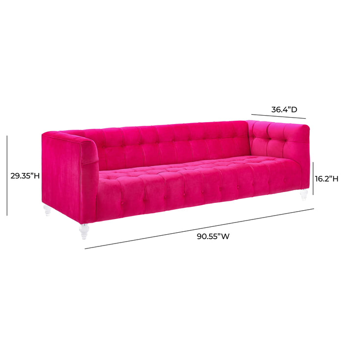 Bea Hot Pink Velvet Sofa - UK - Home And Beyond
