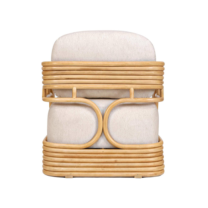 Lauretta Cream Fabric and Natural Rattan Accent Chair - Home And Beyond