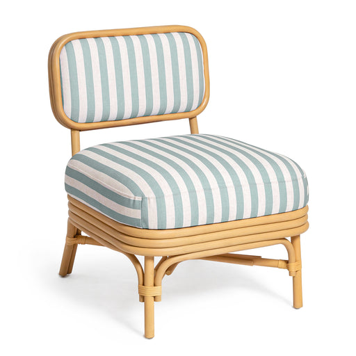 Dorine Striped Performance Linen &amp; Rattan Accent Chair - Home And Beyond