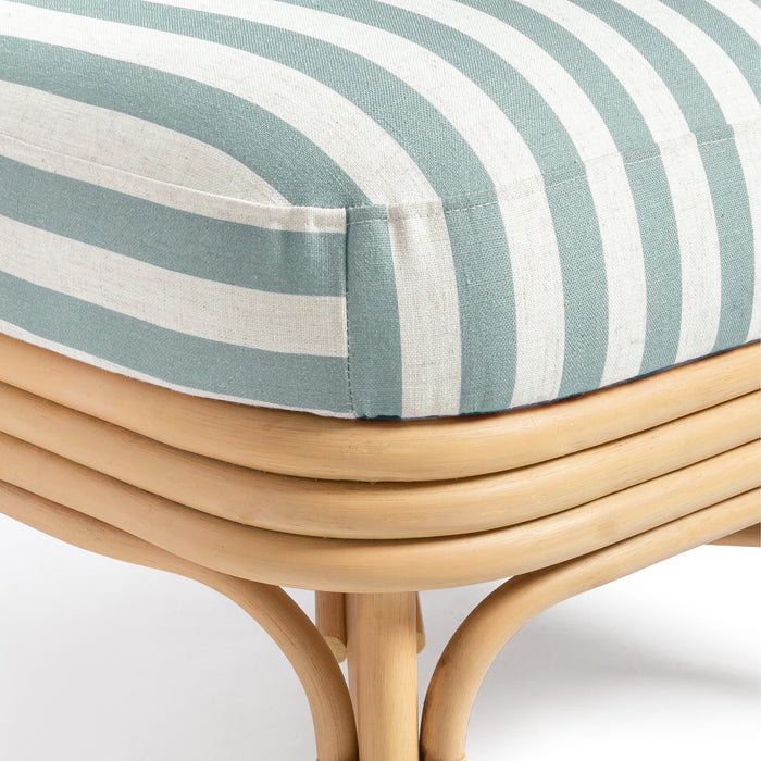 Dorine Striped Performance Linen &amp; Rattan Accent Chair - Home And Beyond