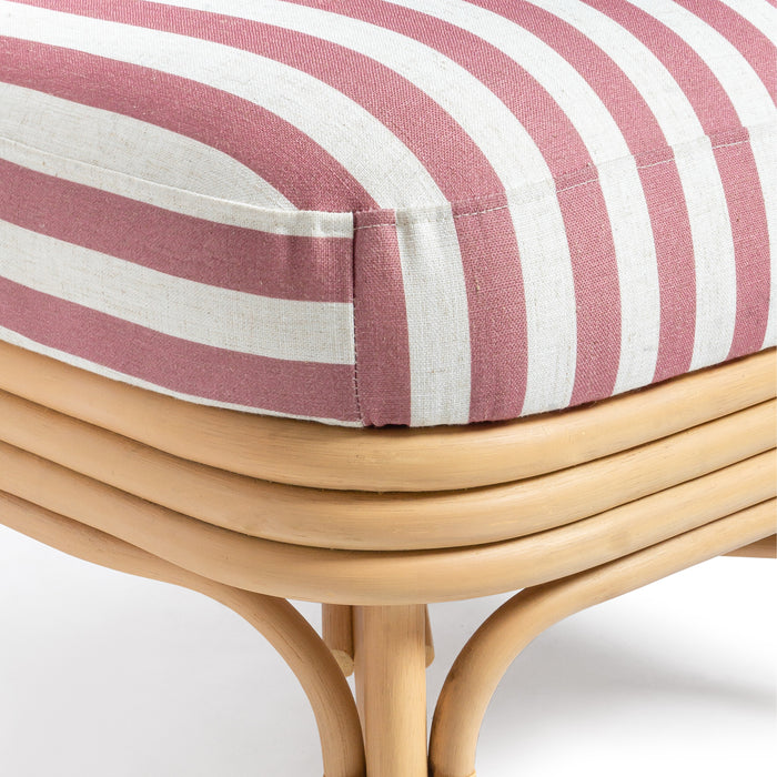 Dorine Striped Performance Linen &amp; Rattan Accent Chair - Home And Beyond