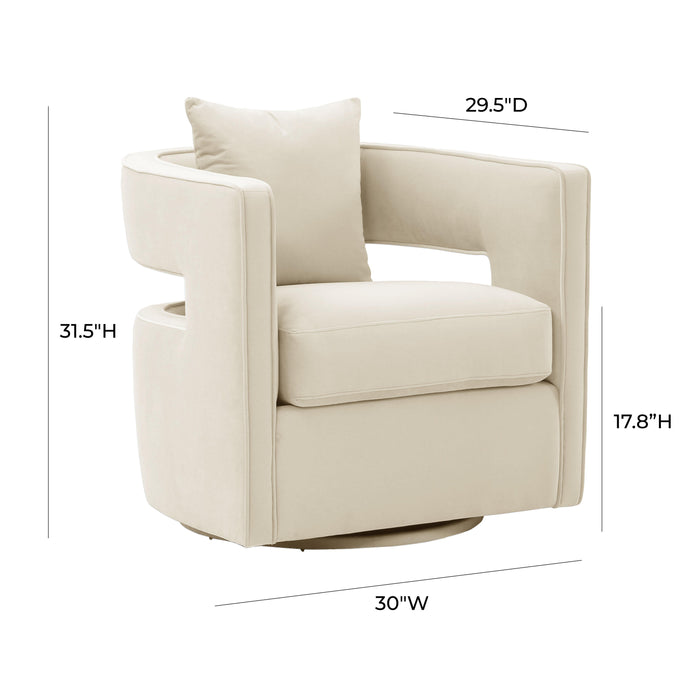 Kennedy Cream Swivel Chair - UK - Home And Beyond