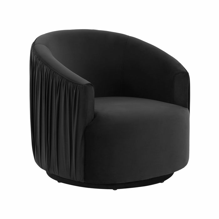 London Black Pleated Swivel Chair - UK - Home And Beyond