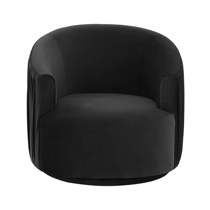 London Black Pleated Swivel Chair - UK - Home And Beyond