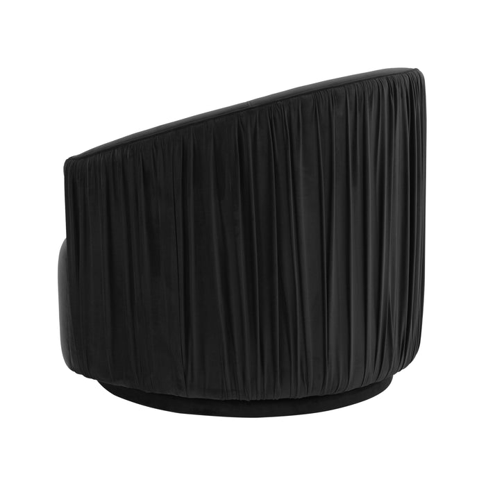 London Black Pleated Swivel Chair - UK - Home And Beyond