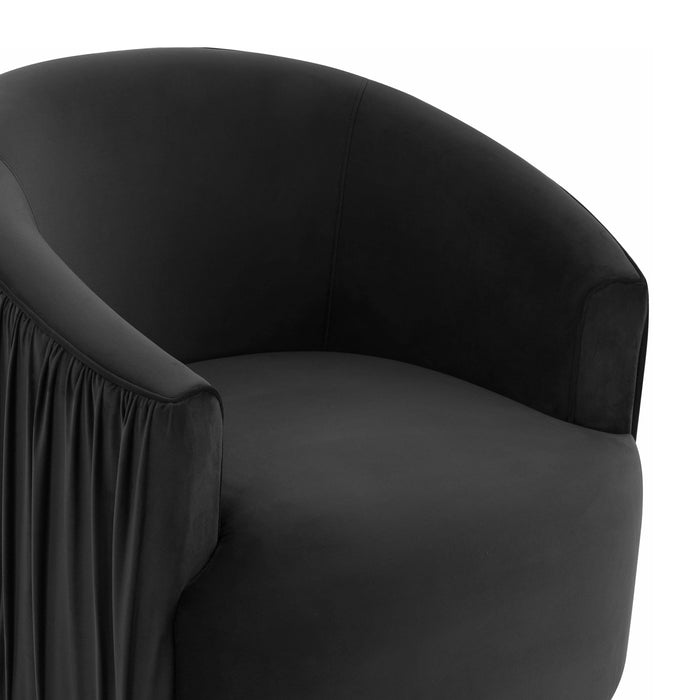 London Black Pleated Swivel Chair - UK - Home And Beyond