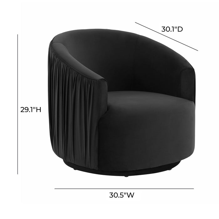 London Black Pleated Swivel Chair - UK - Home And Beyond