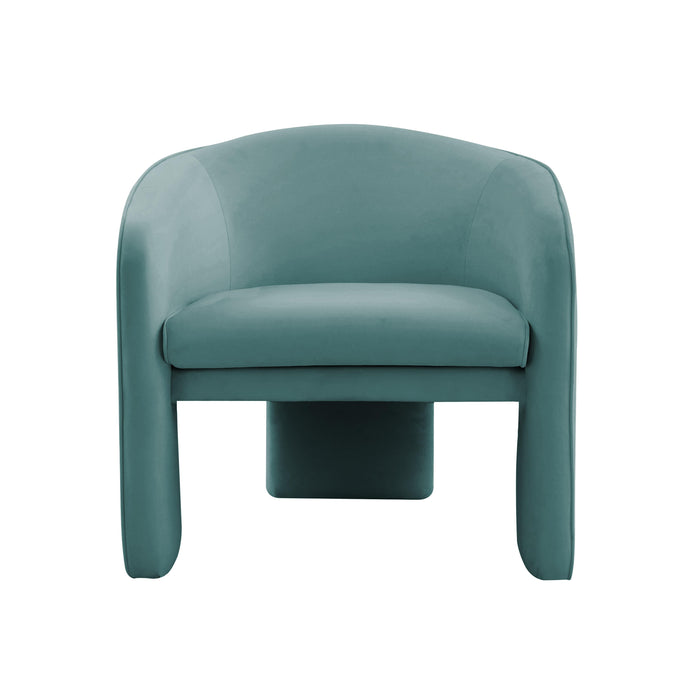 Marla Sea Blue Velvet Accent Chair - UK - Home And Beyond