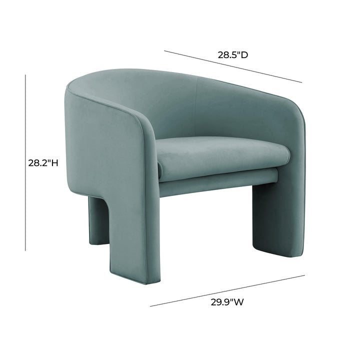Marla Sea Blue Velvet Accent Chair - UK - Home And Beyond