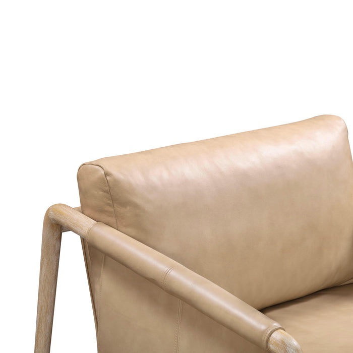 Chakka Tan Genuine Leather Accent Chair - UK - Home And Beyond