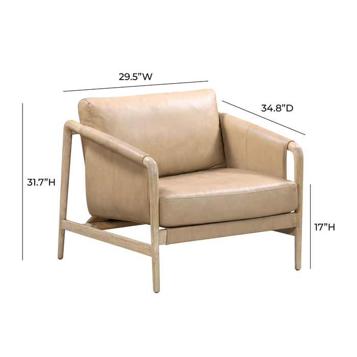 Chakka Tan Genuine Leather Accent Chair - UK - Home And Beyond