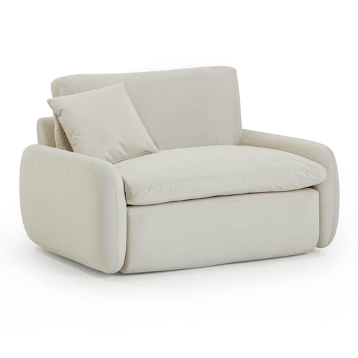 Rachelle Cream Velvet Lounge Chair - Home And Beyond
