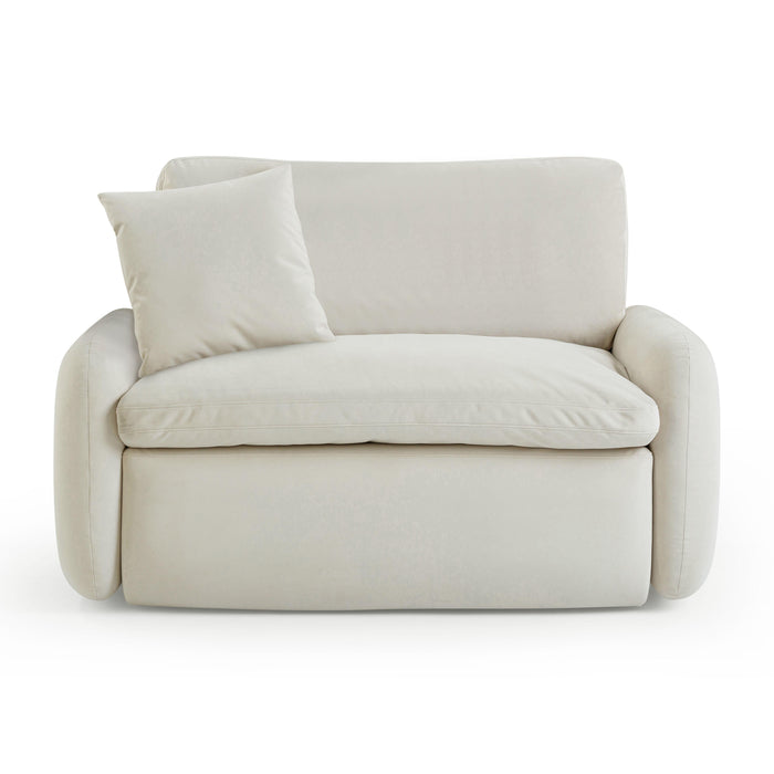 Rachelle Cream Velvet Lounge Chair - Home And Beyond