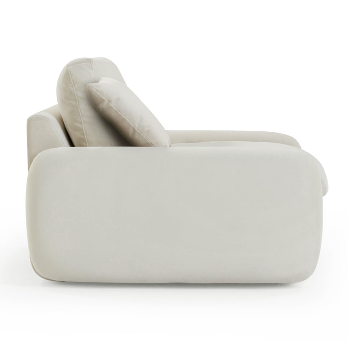 Rachelle Cream Velvet Lounge Chair - Home And Beyond