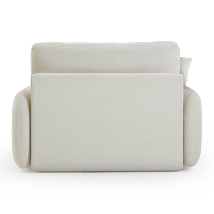 Rachelle Cream Velvet Lounge Chair - Home And Beyond