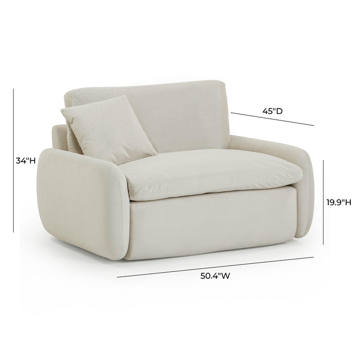 Rachelle Cream Velvet Lounge Chair - Home And Beyond