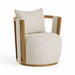 Paolo Cream Textured Weave Swivel Chair - Home And Beyond