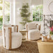 Paolo Cream Textured Weave Swivel Chair - Home And Beyond