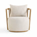 Paolo Cream Textured Weave Swivel Chair - Home And Beyond