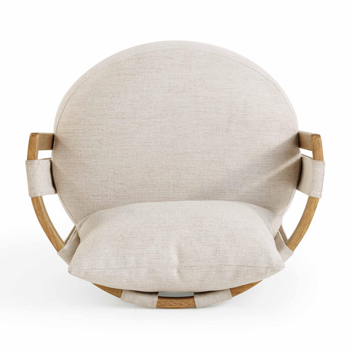 Paolo Cream Textured Weave Swivel Chair - Home And Beyond