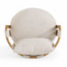 Paolo Cream Textured Weave Swivel Chair - Home And Beyond