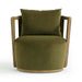 Paolo Green Upcycled Distressed Velvet Swivel Chair - Home And Beyond