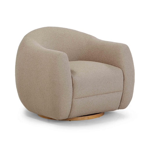 Judy Light Brown Boucle Swivel Chair - Home And Beyond