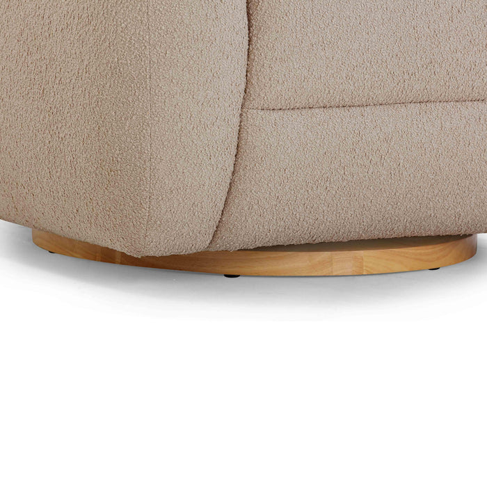 Judy Light Brown Boucle Swivel Chair - Home And Beyond