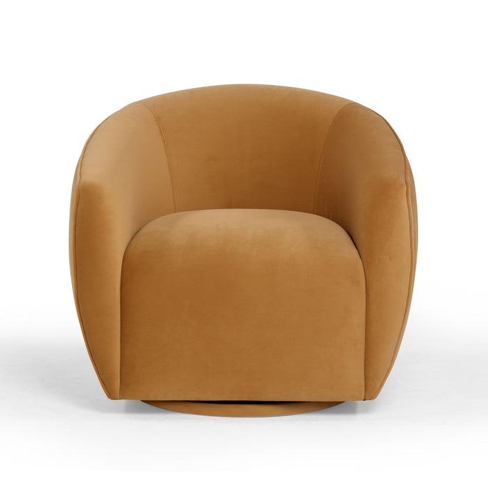 Jordan Tan Velvet Swivel Chair - Home And Beyond