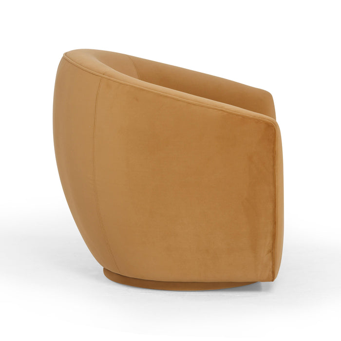 Jordan Tan Velvet Swivel Chair - Home And Beyond