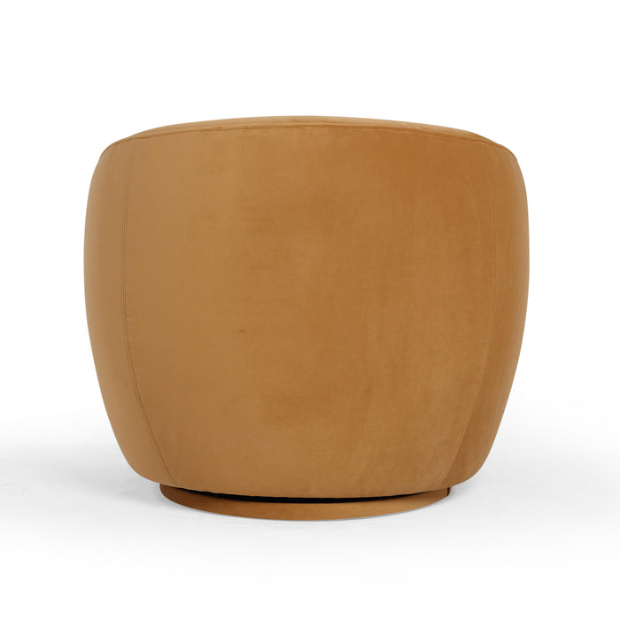 Jordan Tan Velvet Swivel Chair - Home And Beyond