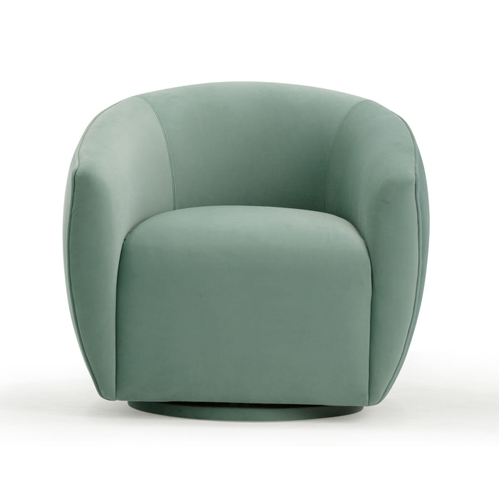 Jordan Sea Blue Velvet Swivel Chair - Home And Beyond