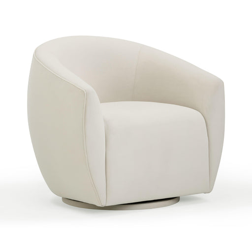 Jordan Cream Velvet Swivel Chair - Home And Beyond